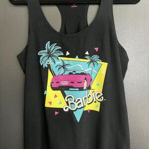 Youth XL Black Retro Barbie Racerback Tank Top Official Mattel